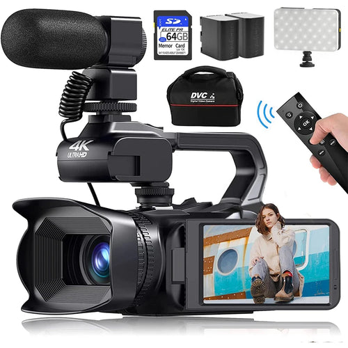 64MP Digital Video Camera 4K 60FPS Photography Youtube Vlog Camcorder