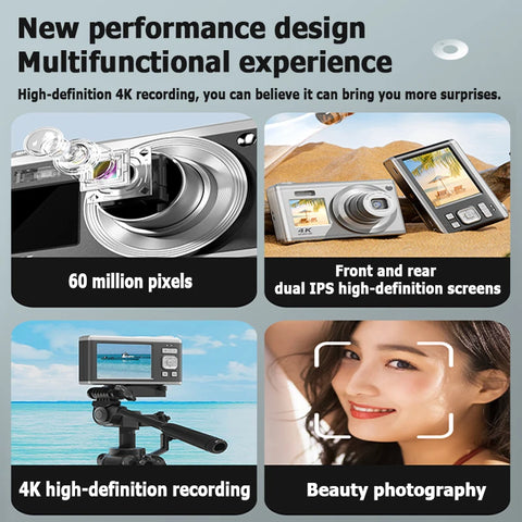 4K Telescopic Lens High-Definition Dual Screen Digital Camera 16x