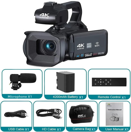 64MP Digital Video Camera 4K 60FPS Photography Youtube Vlog Camcorder