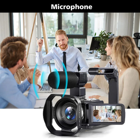 8K Video Camera 60fps/64MP 3 Inch LCD Touch Screen 18x Digital Zoom