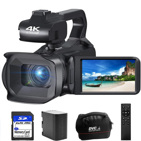 KOMERY Full 4k professional Video Camera 64MP WiFi Camcorder Digital