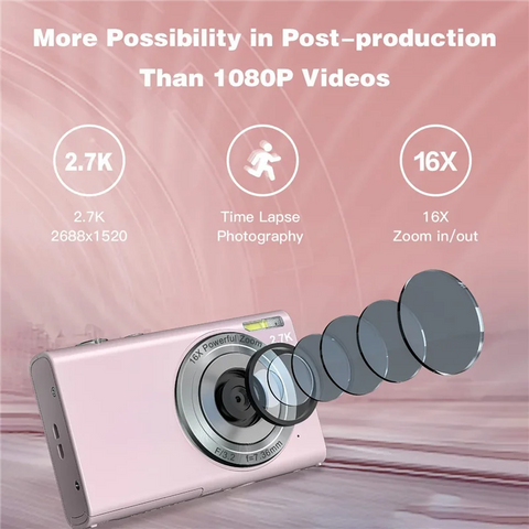 Digital Camera with Auto Focus, 2.7K 48MP Vlogging Camera with 2.8