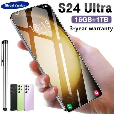 2024 New S24 Ultra Mobile Phones 6.8 HD Screen SmartPhone 16G+1T 5G