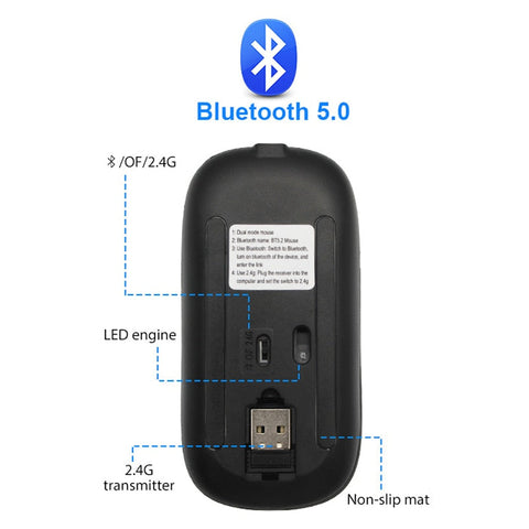 Mouse Bluetooth senza fili RGB