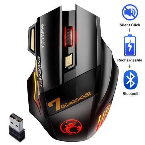 Mouse da gioco ergonomico silenzioso wireless Bluetooth