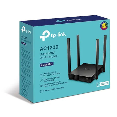 TP-Link Archer C54 AC1200 Dual-Band Wi-Fi Router 2.4GHz 300Mbps 5GHz