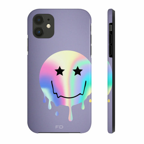 Happy Face with Stars Tough Case for iPhone with Wireless Charging