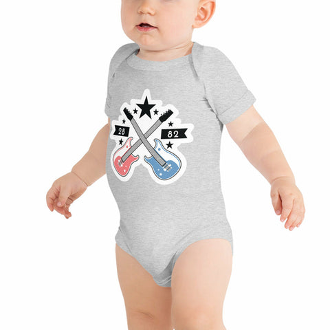 2882Junior™ Pre-Punk-Prep Electric Guitar Baby Short Sleeve One Piece