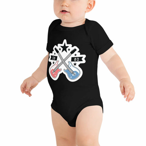 2882Junior™ Pre-Punk-Prep Electric Guitar Baby Short Sleeve One Piece