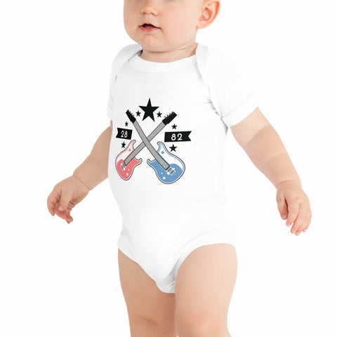 2882Junior™ Pre-Punk-Prep Electric Guitar Baby Short Sleeve One Piece