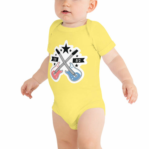 2882Junior™ Pre-Punk-Prep Electric Guitar Baby Short Sleeve One Piece