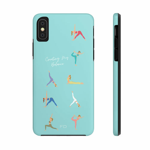 Yoga Poses Blue Tough Case for iPhone with Wireless Charging