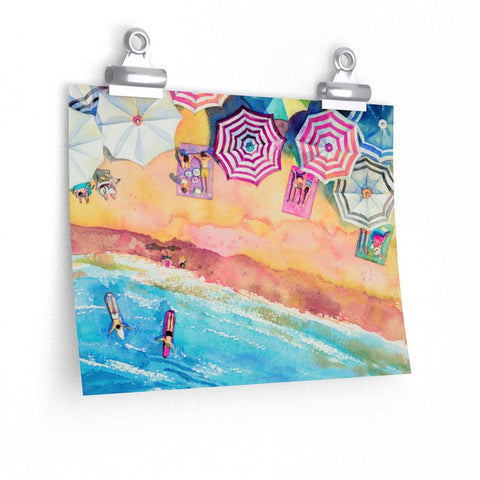 Colorful Day at the Beach Premium Matte horizontal posters