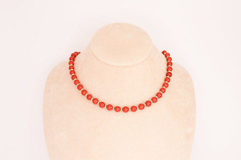 CIRCÉ | Collier en Jaspe rouge et plaqué Or 18 et 24 carats