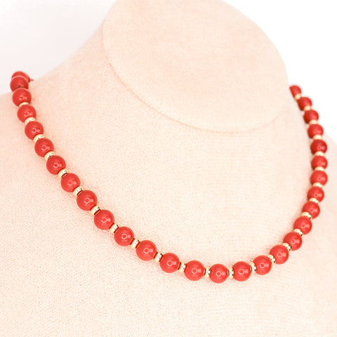 CIRCÉ | Collier en Jaspe rouge et plaqué Or 18 et 24 carats