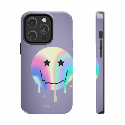 Happy Face with Stars Tough Case for iPhone with Wireless Charging