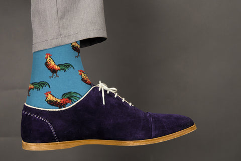 Cute Casual Designer Animal Socks - Rooster - for Men and Women