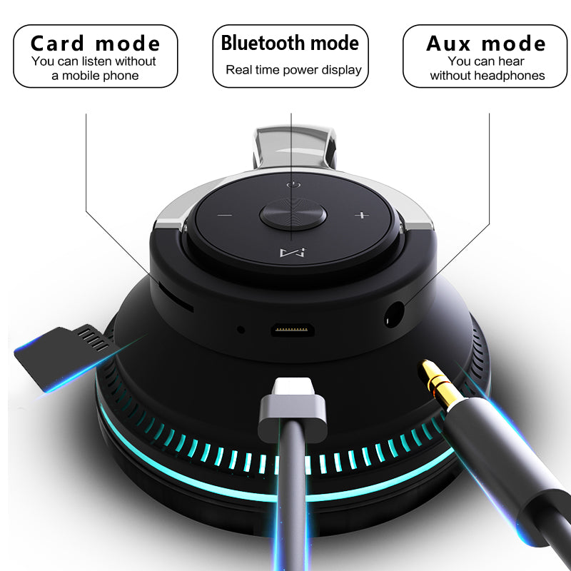 Luci LED colorate Auricolari wireless per cuffie Bluetooth Bass