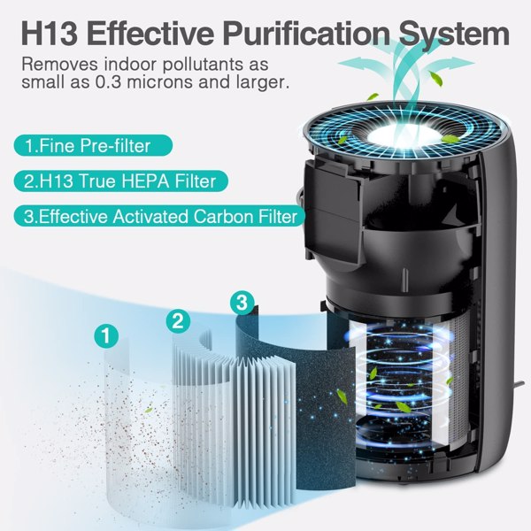 Air Purifier for Home Large Room H13 HEPA Filter Air Cleaner