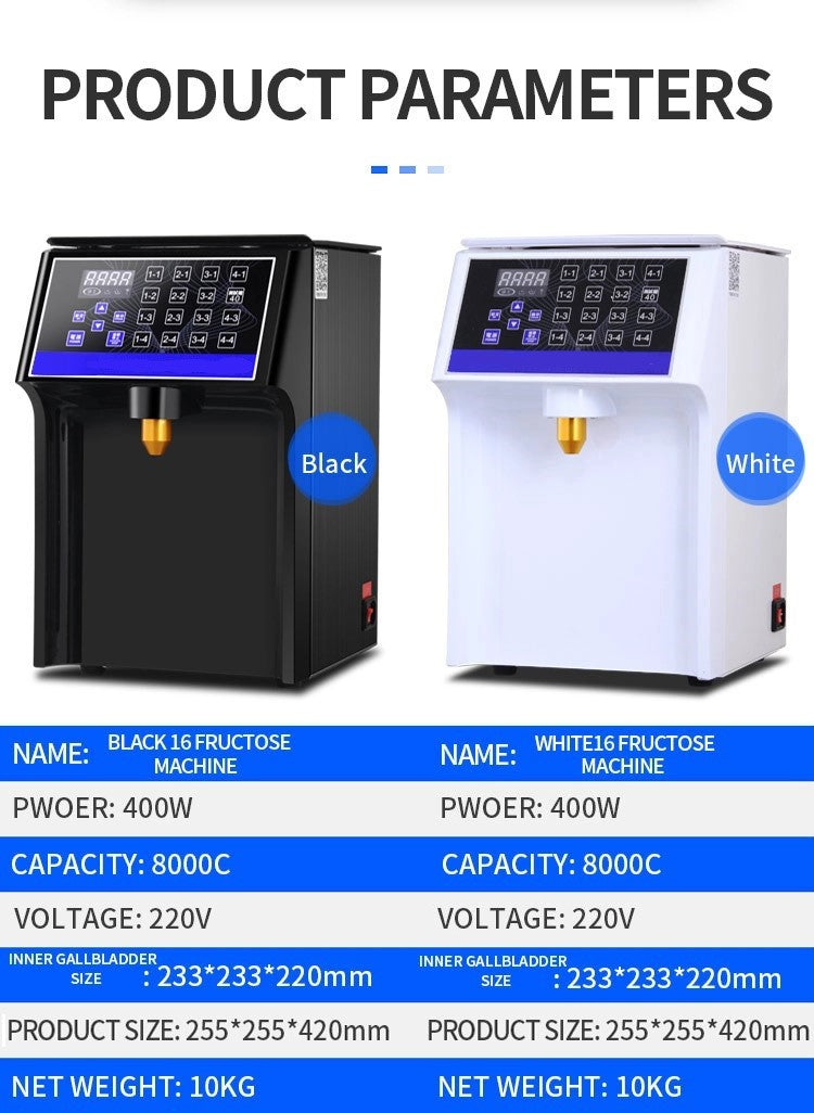 Automatic Sugar Syrup Dispenser 16 Grid Fructose Quantitative Machine