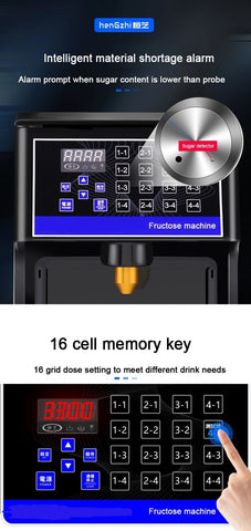 Automatic Sugar Syrup Dispenser 16 Grid Fructose Quantitative Machine