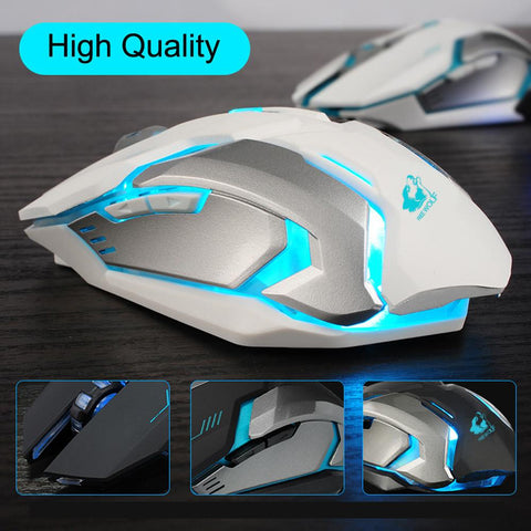 Mouse da gioco LED silenzioso wireless Ninja Dragon Stealth 7