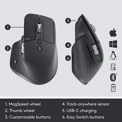 Logitech MX Master 3 Wireless Bluetooth Gaming Mouse