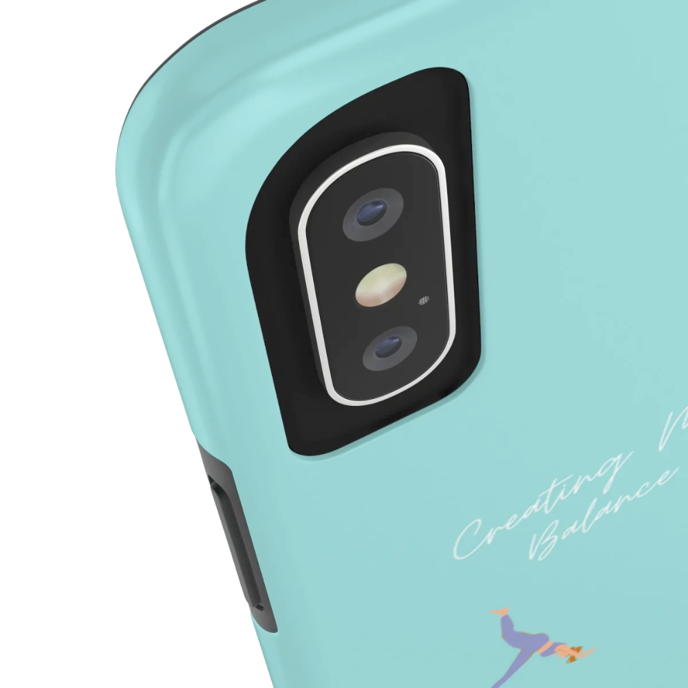 Yoga Poses Blue Tough Case for iPhone with Wireless Charging