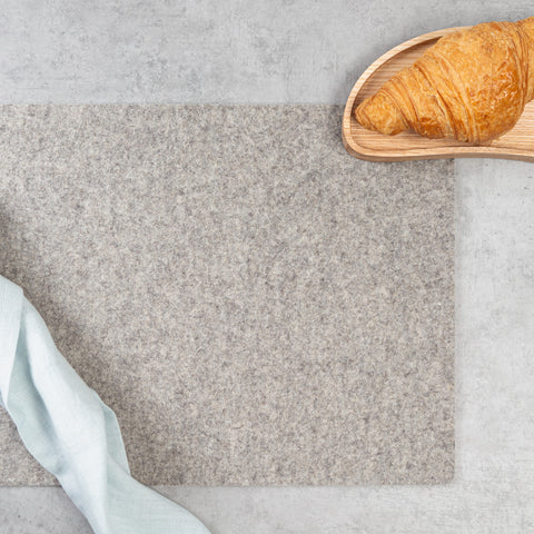 Rectangular natural wool felt placemat | Gray or black