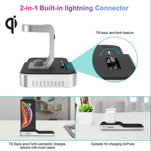 Apple Watch Charger Stand MFi Certified 4 in 1 Wireless Charging