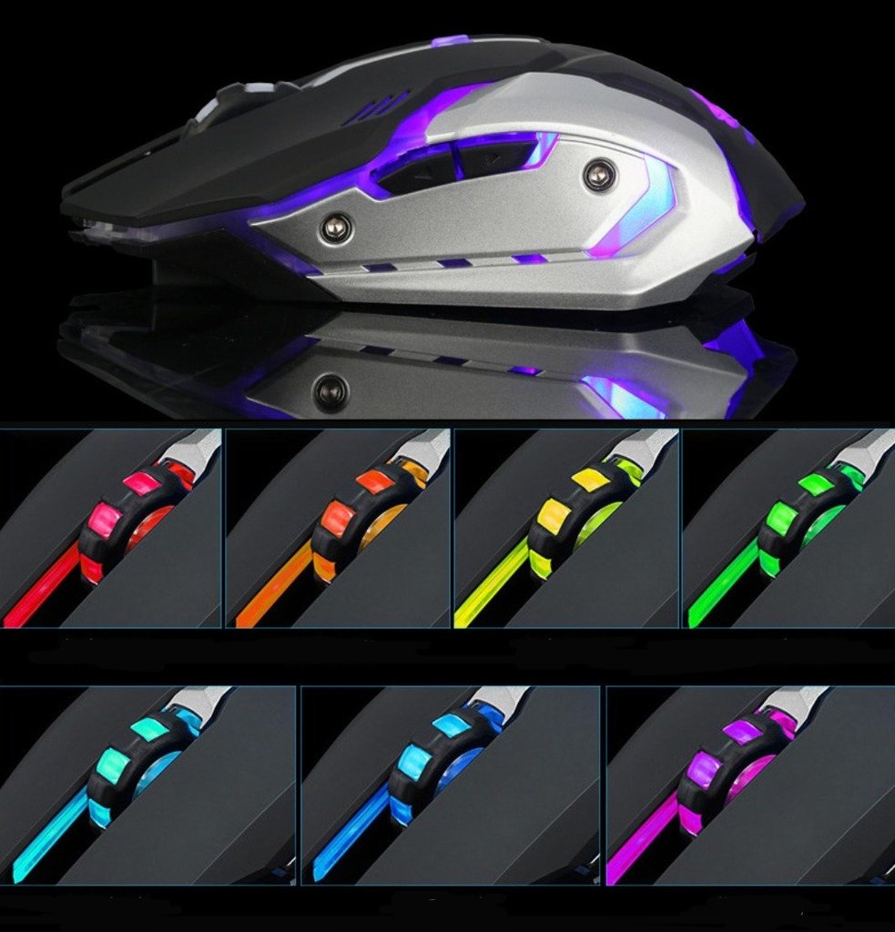 Mouse da gioco LED silenzioso wireless Ninja Dragon Stealth 7