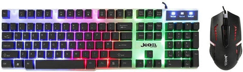 Jedel GK100 White Gaming Keyboard and Mouse Bundle