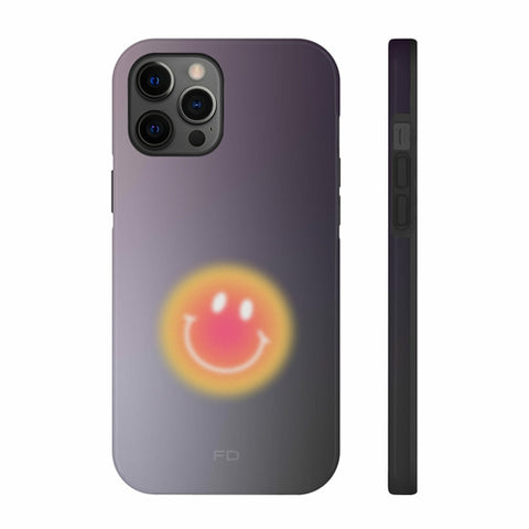 Smiley Face Tough Case for iPhone with Wireless Charging