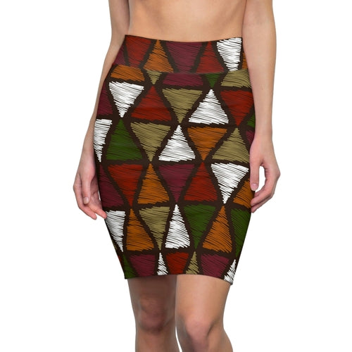 High Waist Womens Pencil Skirt - Contour Stretch, Forest Green and