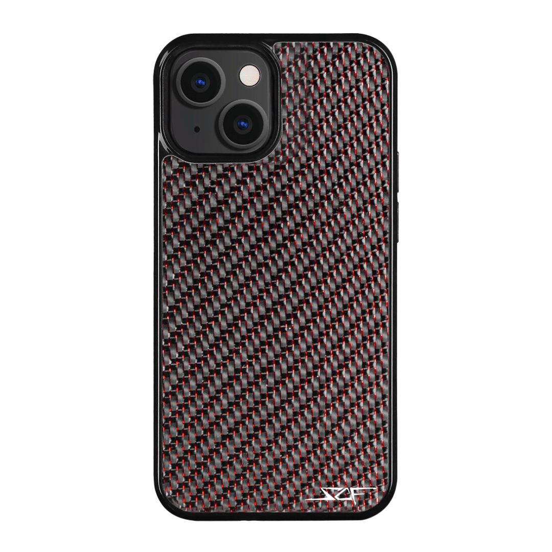 iPhone | Red Laced Real Carbon Fiber Phone Case | CLASSIC Series