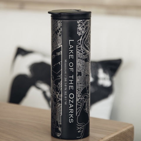 Lake of the Ozarks - Missouri Map Tumbler in Matte Black