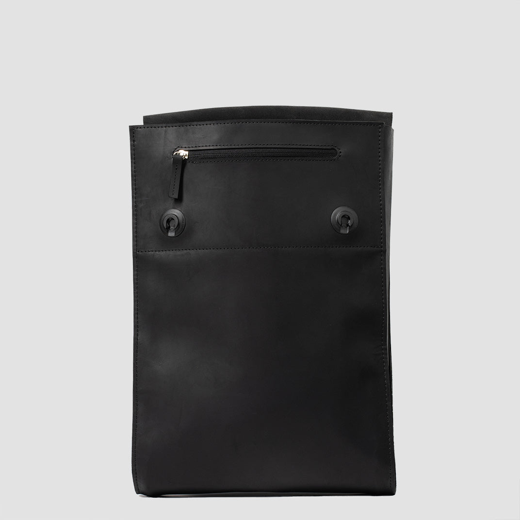 Leather Backpack - Metropolian (Black)