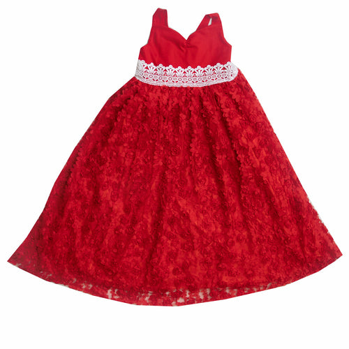 Exclusive Red Holiday Maxi Dress For Girls