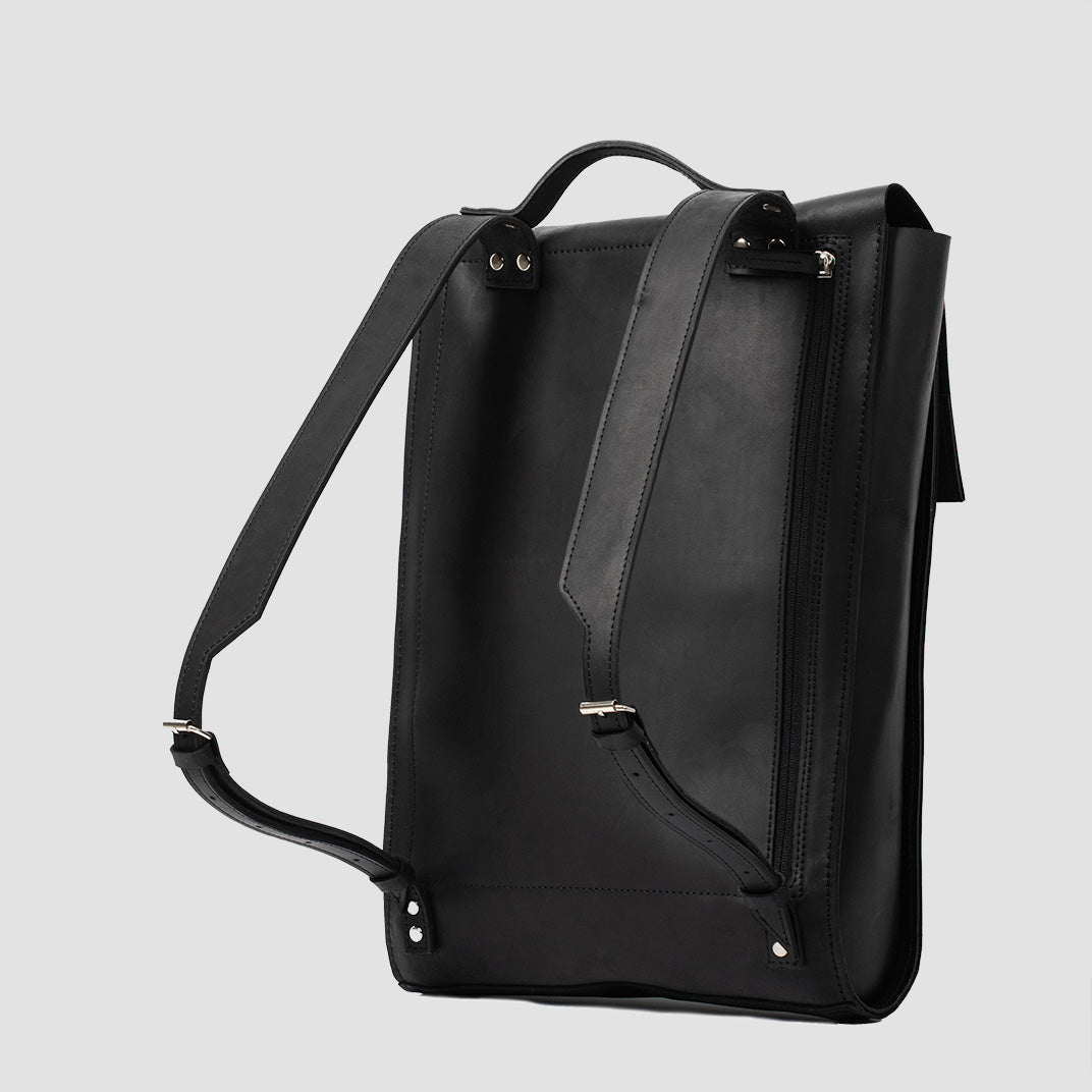 Leather Backpack - Metropolian (Black)